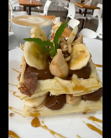 Pancakes o Waffles - Pasta de mani y Frutos Secos